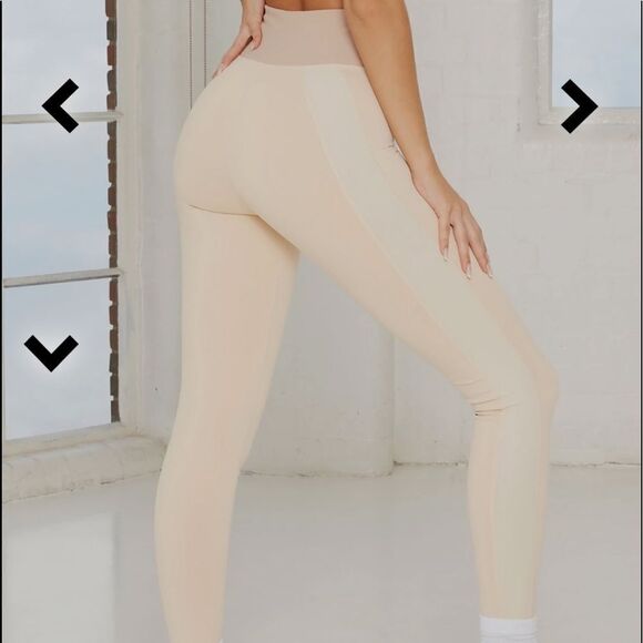 New Bo + Tee REVIVE WRAP V WAIST LEGGINGS IN BEIGE - Picture 3 of 10